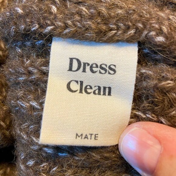 Mate the label Women Chunky Alpaca Turtleneck Sweater M/L Brown Organic Peru NEW - Picture 11 of 11